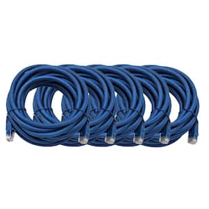 14 ft. Cat 6 Ethernet Patch Cable Snagless/Molded Boot Unshielded Twisted Pair Blue (5-Pack)