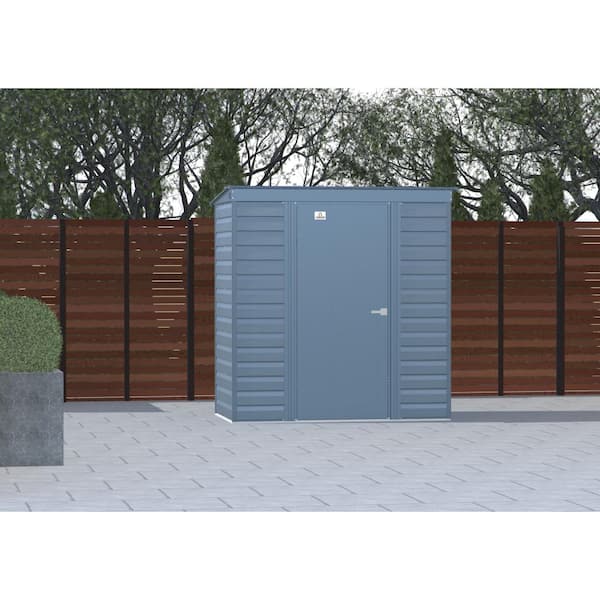 Arrow 6 ft. x 4 ft. Blue Metal Storage Shed With Pent Style Roof 21 Sq. Ft.
