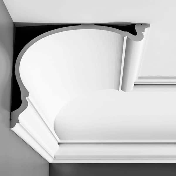 Orac Decor 13-3/4 in. x 10-3/4 in. x 78-3/4 in. Primed White Plain Polyurethane Crown Moulding (4-Pack)