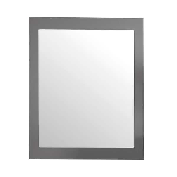 Sterling 24 in. W x 30 in. H Rectangular Wood Framed Wall Bathroom Vanity Mirror in Grey