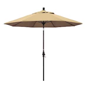 9 ft. Fiberglass Collar Tilt Patio Umbrella in Beige Pacifica