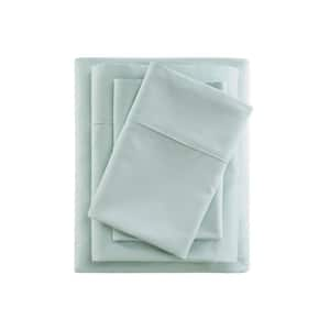 600 Thread Count 4-Piece Seafoam Cooling Cotton Queen Sheet Set