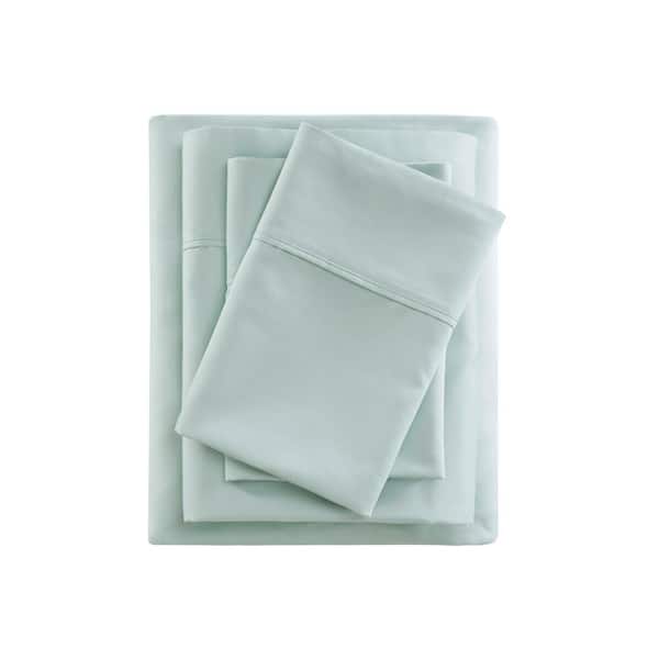 Beautyrest 600 Thread Count 4-Piece Seafoam Cooling Cotton Queen Sheet Set