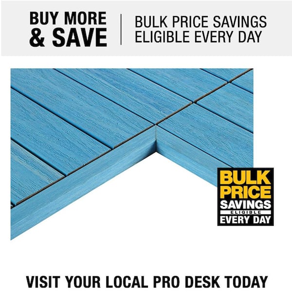 1/12 ft. x 1 ft. Quick Deck Composite Deck Tile Inside Corner Trim in Caribbean Blue (2-Pieces/Box)