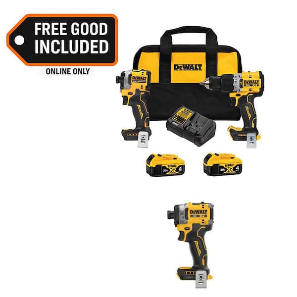 20V MAX Lithium-Ion Cordless 3-Tool Combo Kit and Cordless Impact Driver with (2) Flexvolt 6.0 Ah Batteries and Charger