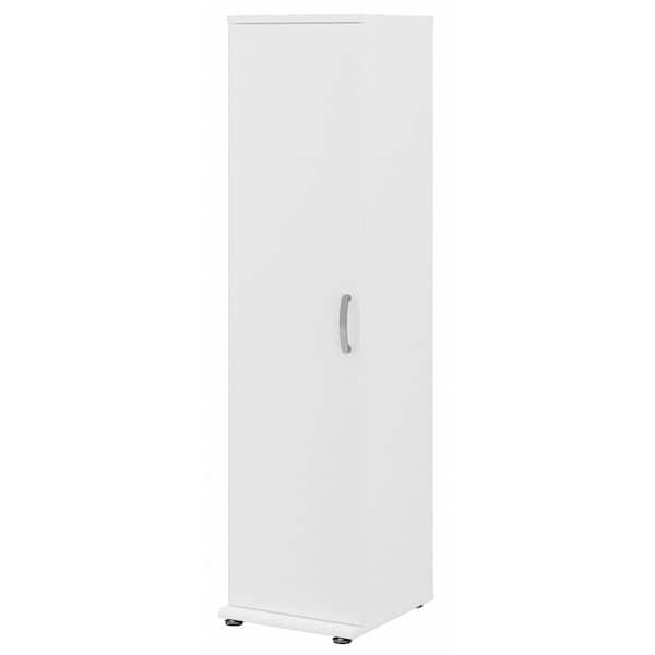 Bush Business Furniture Universal White 61.81 in. Accent Storage Cabinet with Door and Shelves