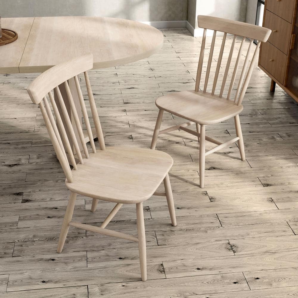 White Oak High Back Windsor Side Chair Set