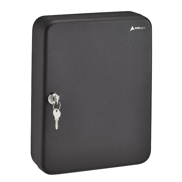 AdirOffice 60-Key Steel Heavy-Duty Cabinet with Key Lock, Black