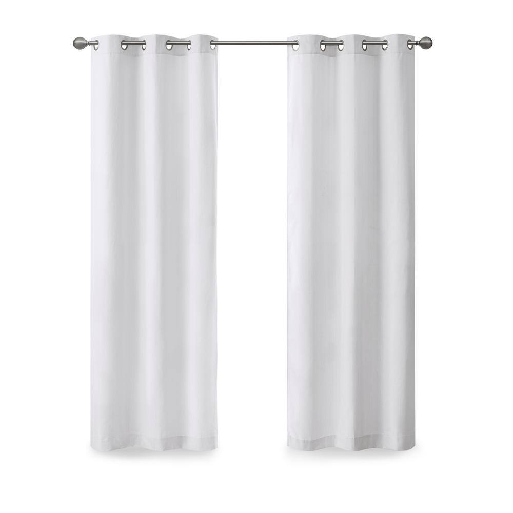 White Basketweave Room Darkening Curtain Panel Pair