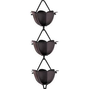 Monarch Aluminum Lotus Cup Rain Chain Extension, 3 ft. Length, Black