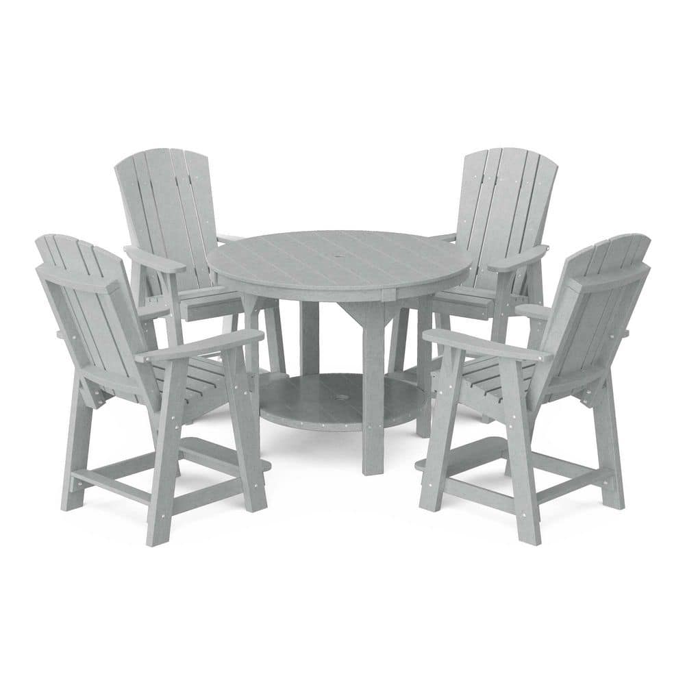 Heritage 5-Piece Light Gray HDPE Plastic Outdoor Patio 48 in. Counter Set price history on PriceWatchPro