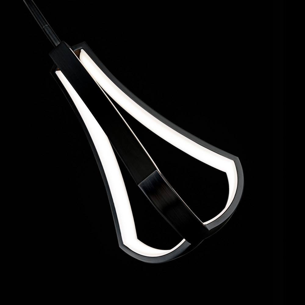 Artemis 14" Black Acrylic LED Mini Pendant with Brushed Nickel Finish