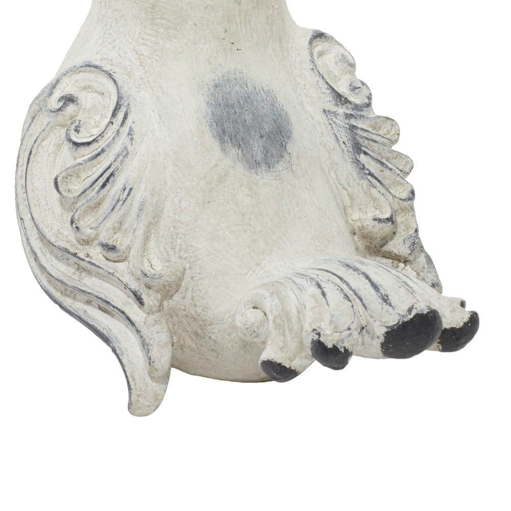 Gray Polystone Bird Garden Sculptures, Set of 2, 12" x 8"
