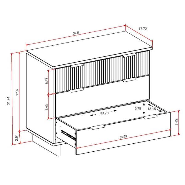 Manhattan Comfort Granville Dark Grey 2-Drawer 18.11 in. W