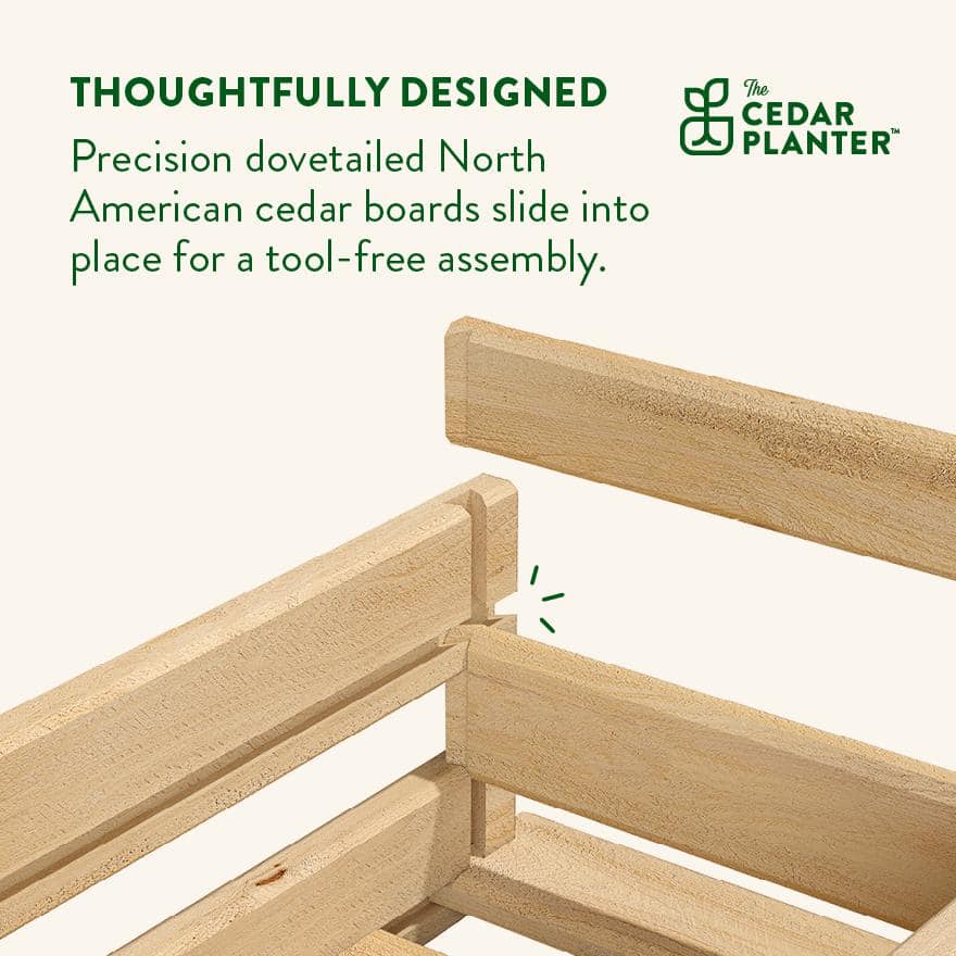 Natural Cedar Wood Rectangular Planter Box, 46" x 11"