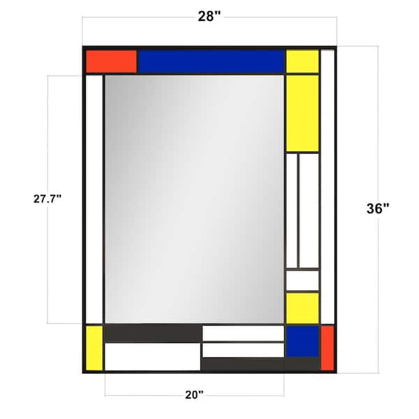 28 in. W. x 36 in. H Rectangular Framed Wall Bathroom Vanity Mirror in Color