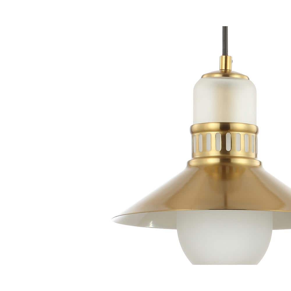 Colin 9.75" Brass Gold Adjustable LED Glass Globe Pendant