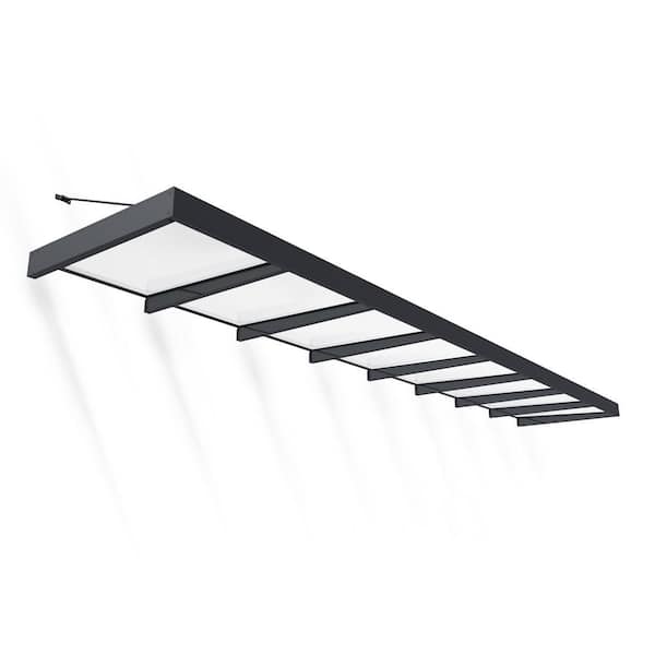 Sophia 5 ft x 2 5 ft. Gray/White Opal Door and Window Awning