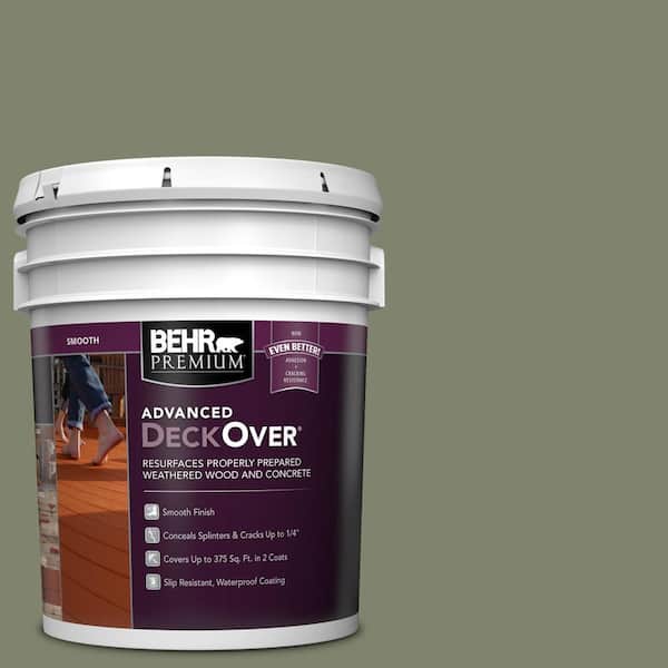 BEHR Premium Advanced DeckOver 5 gal. #SC-132 Sea Foam Smooth Solid Color Exterior Wood and Concrete Coating