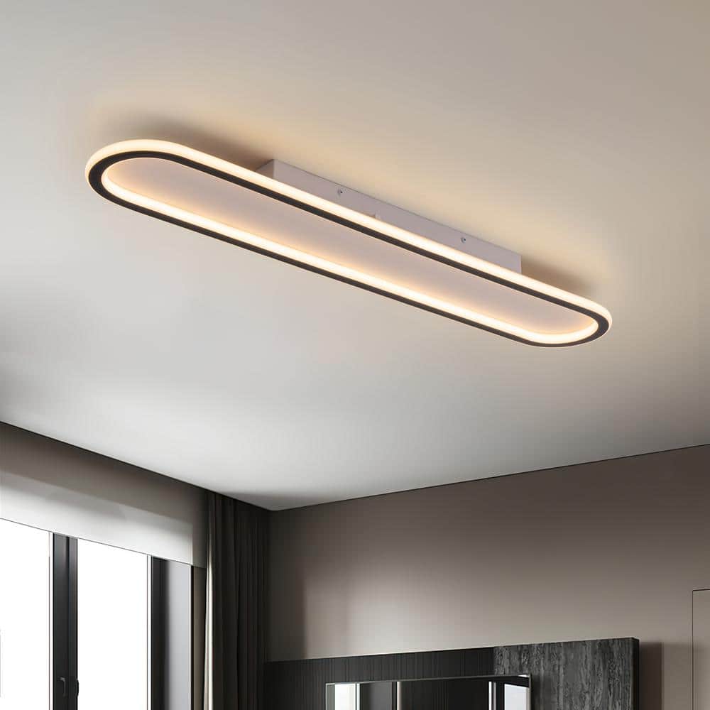 umi♡　0819 Zicbol Lumin 1 -Light 11.8-in Black Integrated LED Flush