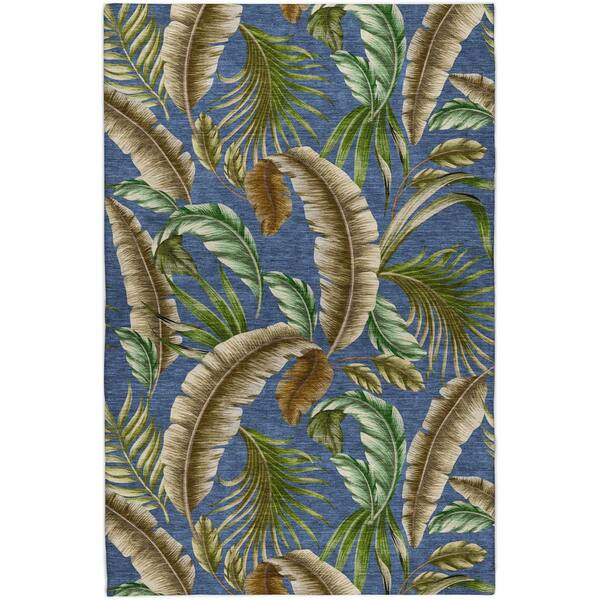 Dream Shag Premium Machine Washable Abstract ADS196 Blue 9 ft. x 12 ft. Area Rug