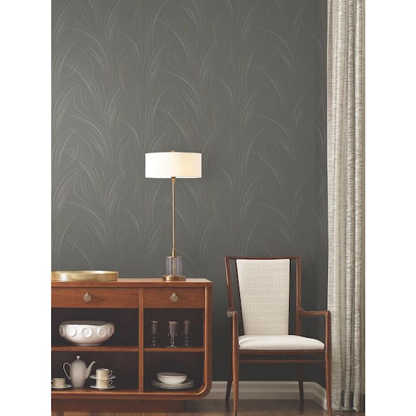 Graceful Wisp Charcoal Grey Wallpaper