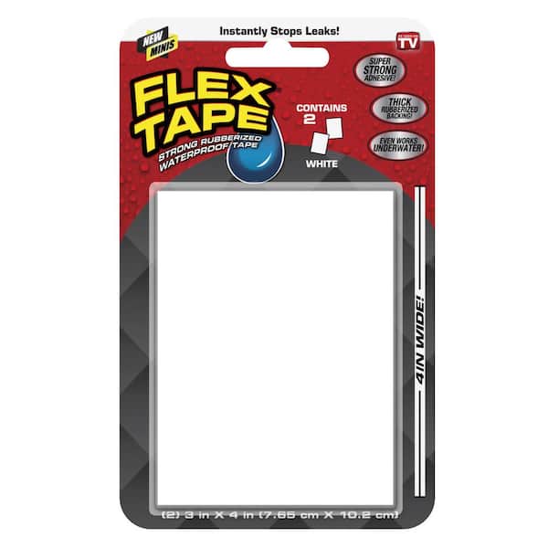 FLEX SEAL FAMILY OF PRODUCTS Flex Tape White Mini Strong Rubberized Waterproof Tape (2-Patches)