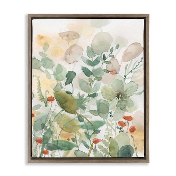 Stupell Industries Layered Transparent Leaves by Carol Robinson Brown Floater Frame Nature Graphic Art Print 21 in. x 17 in.