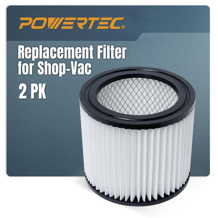 ?POWERTEC Wet Dry Vacuum Cartridge Filters Replacement for Most 4 Gal. and Less Shop-Vac 9039800,9039833 Shop Vac, Type AA (2PK)