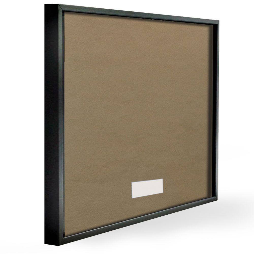 Tropical Green Leaves Botanical Canvas Art with Black Frame