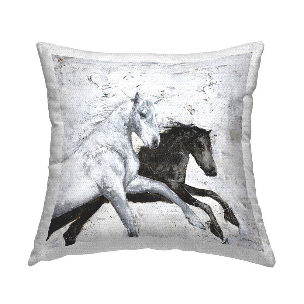 Galloping Rustic Horses Outdoor Printed Throw Pillow by Design Fabrikken price history on PriceWatchPro