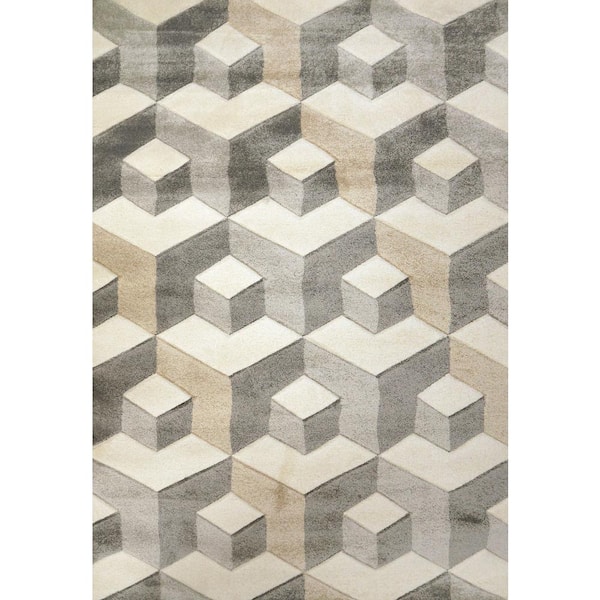 Stella 7 ft. 10 in. X 10 ft. 6 in. Ivory/Grey/Beige Geometric Indoor/Outdoor Area Rug