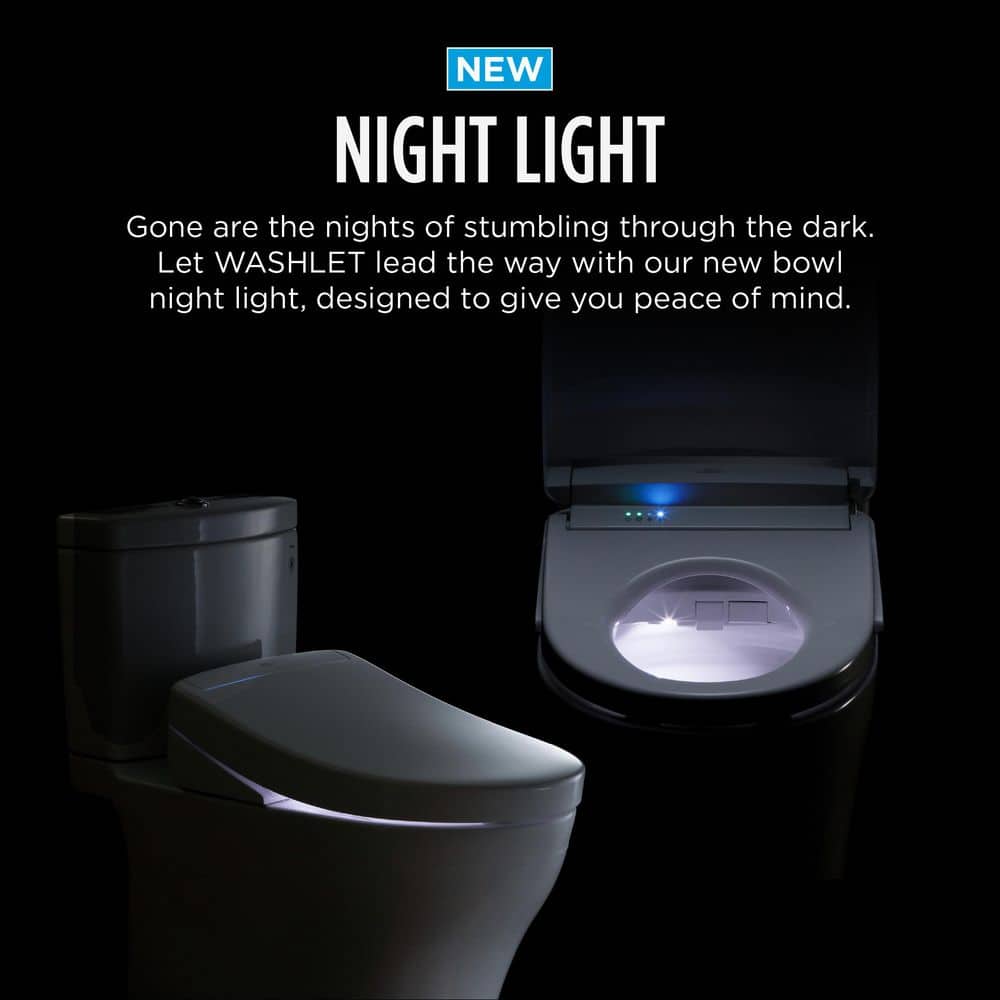 S2 Washlet Electric Heated Bidet Seat for Elongated Toilet in Cotton White