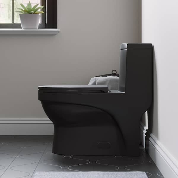 Swiss Madison Sublime II One-Piece Round Toilet Dual-Flush 1.1/1.6 GPF, Matte Black