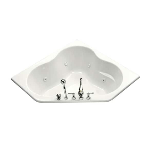 KOHLER 4.5 ft. Acrylic Oval Drop-in Whirlpool Bathtub in White
