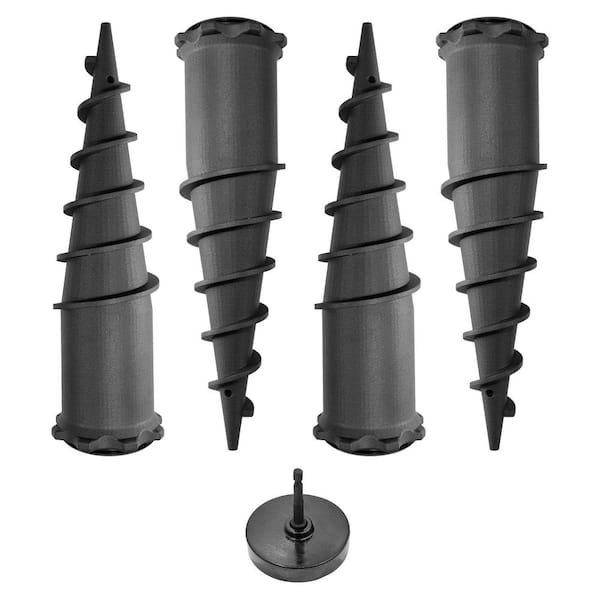 Ground Spike Anchor Kit-4-Pack with Drill Chuck