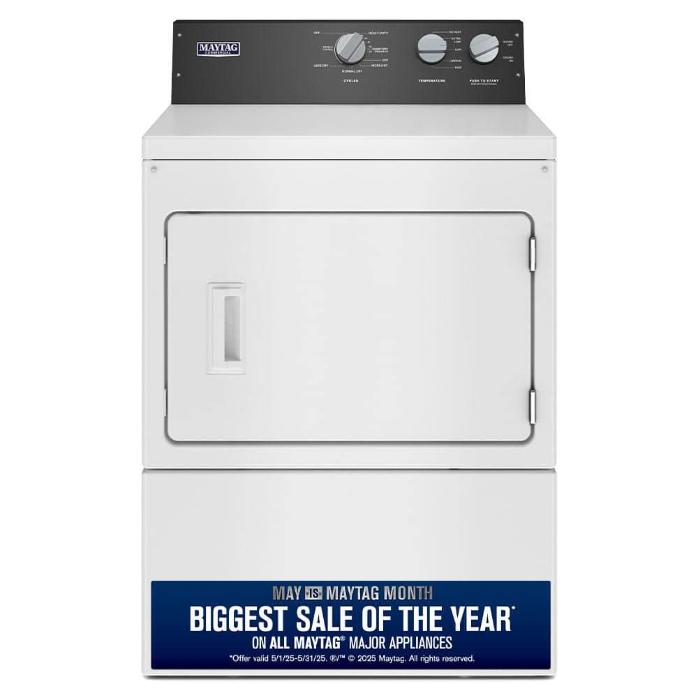 7.4 cu.ft. vented Front Load Electric Dryer in White with Premium Motor