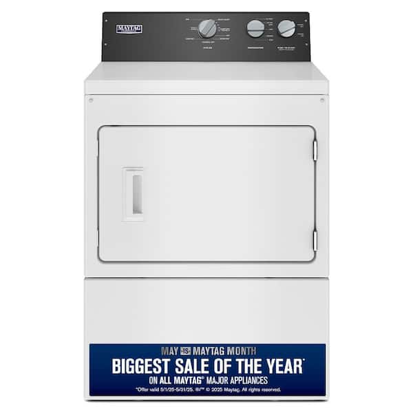 7.4 cu.ft. vented Front Load Electric Dryer in White with Premium Motor