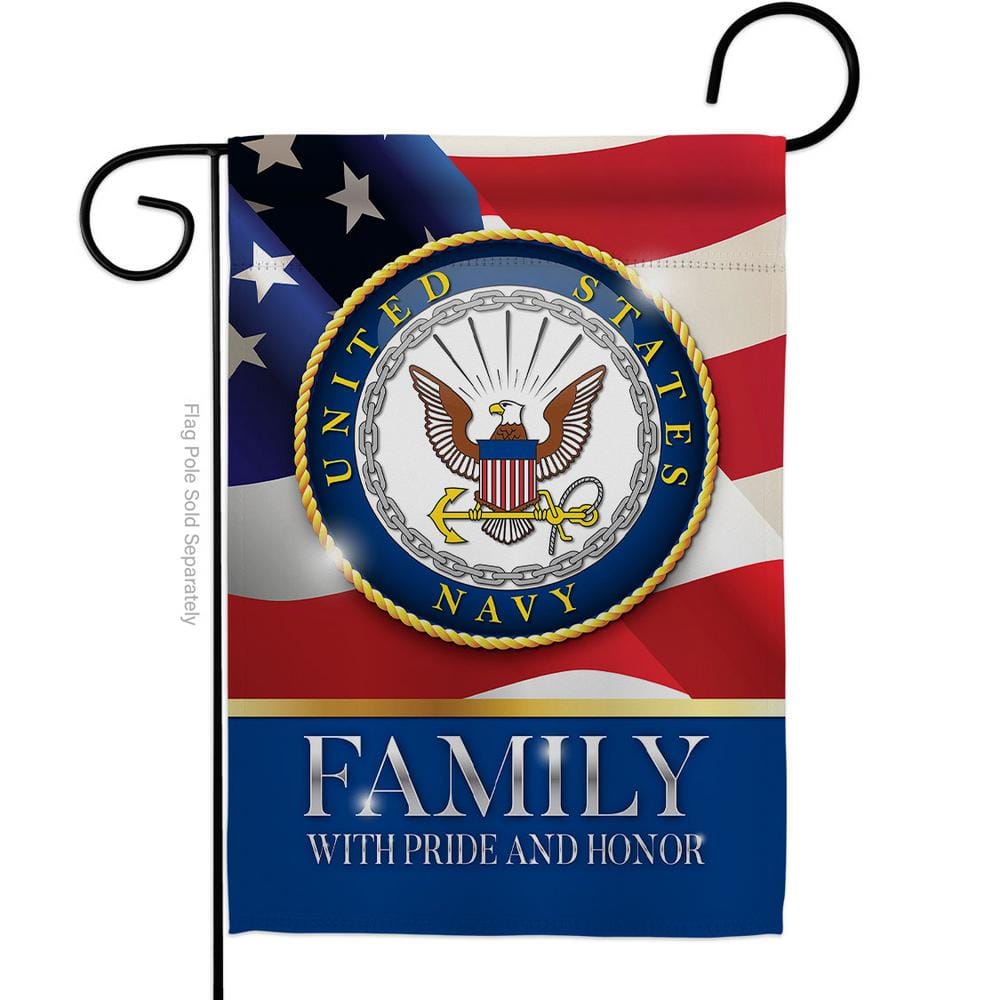 Breeze Decor 13 in. x 18.5 in. US Navy Family Honor Garden Double-Sided Armed Forces Decorative Vertical Flags