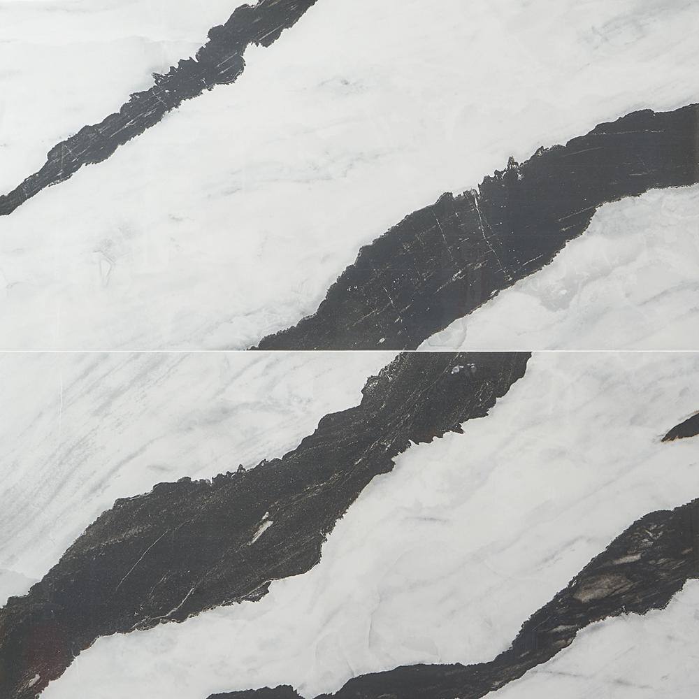 Panda White Large Polished Porcelain Rectangular Tile