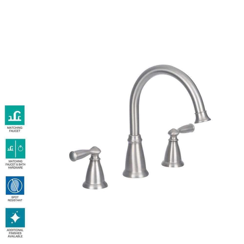 Elegant Dual-Handle Brushed Nickel Roman Tub Faucet