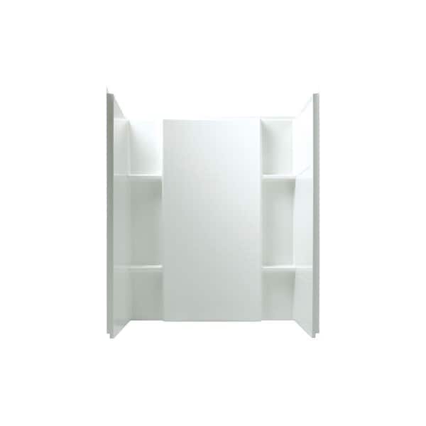 Sterling Accord 36 in. x 48 in. x 55-1/8 in. 3-Piece Direct-to-Stud Shower Wall in White