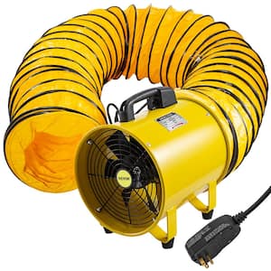 Pivoting Utility Blower Fan 12 in. 550 Watt 1471 and 2295 CFM Portable Ventilator with 16 ft. Duct Hose for Exhausting
