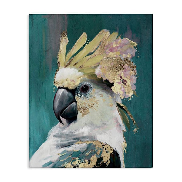 Cockatoo with Gold Accents by Svetlana Aleynikova Unframed Animal Graphic Art Print 40 in. x 30 in.