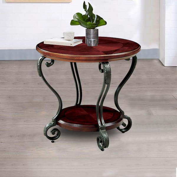 copper grove finnich elegant round top end table