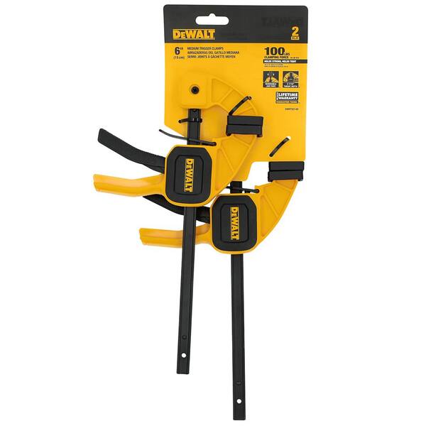 DEWALT - 6 in. 100 lbs. Trigger Clamp Set (2 Piece) with 2.43 in Throat Depth