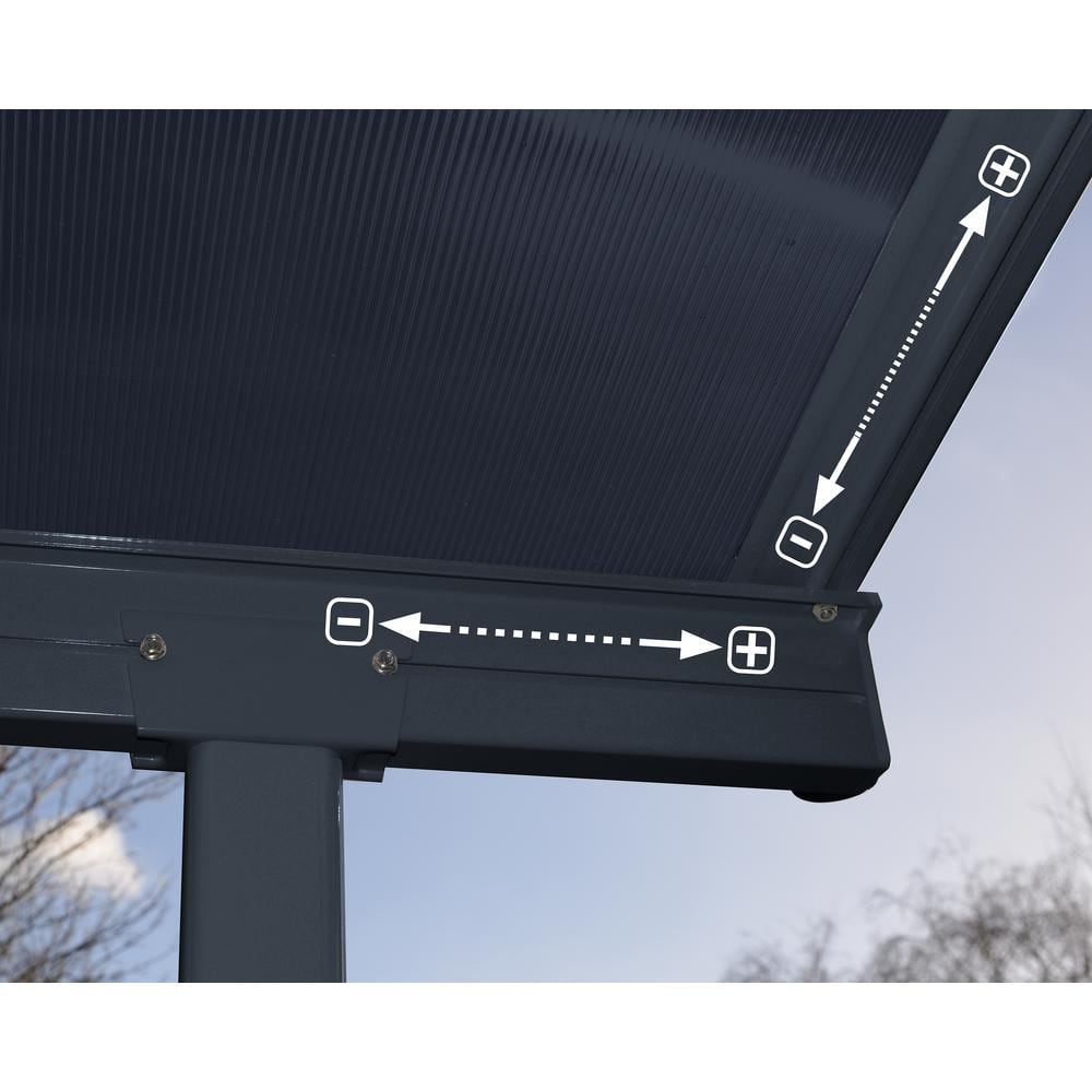 Sierra 10 ft. x 24 ft. Gray Polycarbonate Aluminum Patio Cover