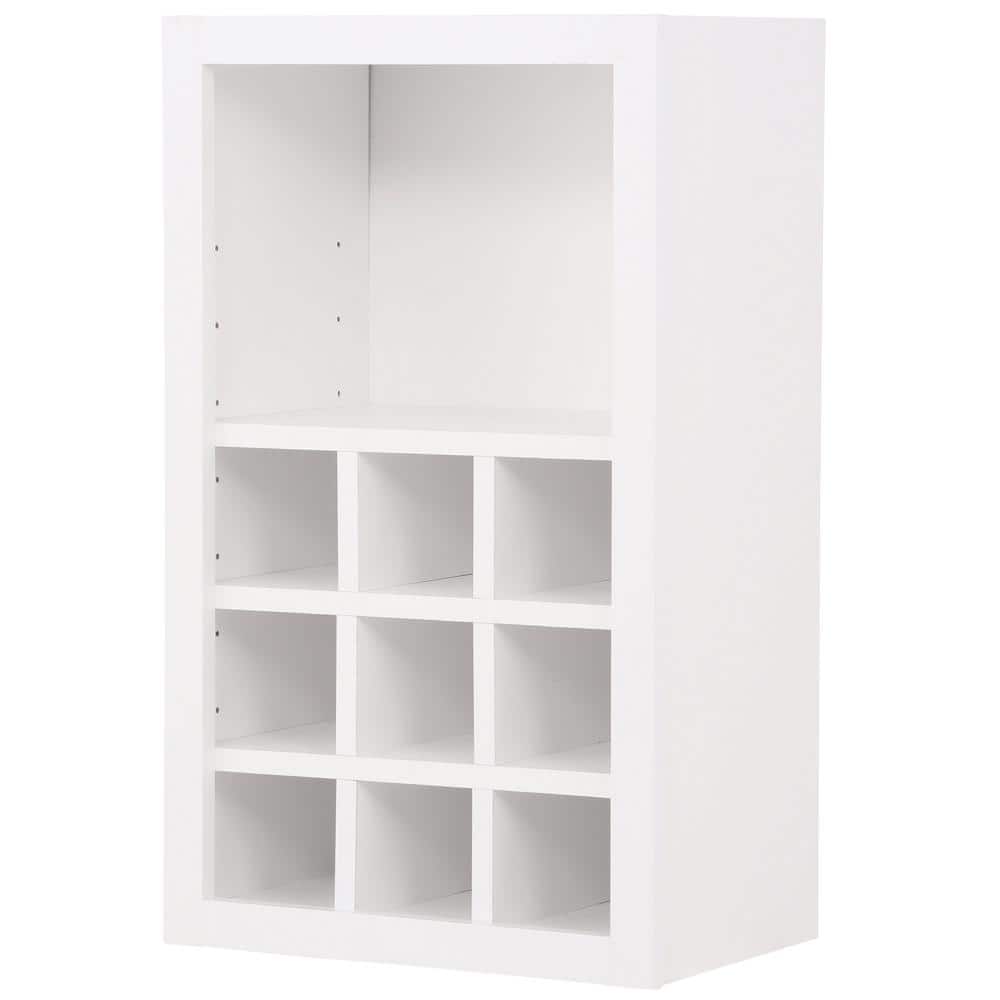 Hampton Bay Hampton 18 in. W x 12 in. D x 30 in. H Assembled Wall Kitchen Cabinet in Satin White with Configurable Shelf & Dividers -  KWFC1830-SW