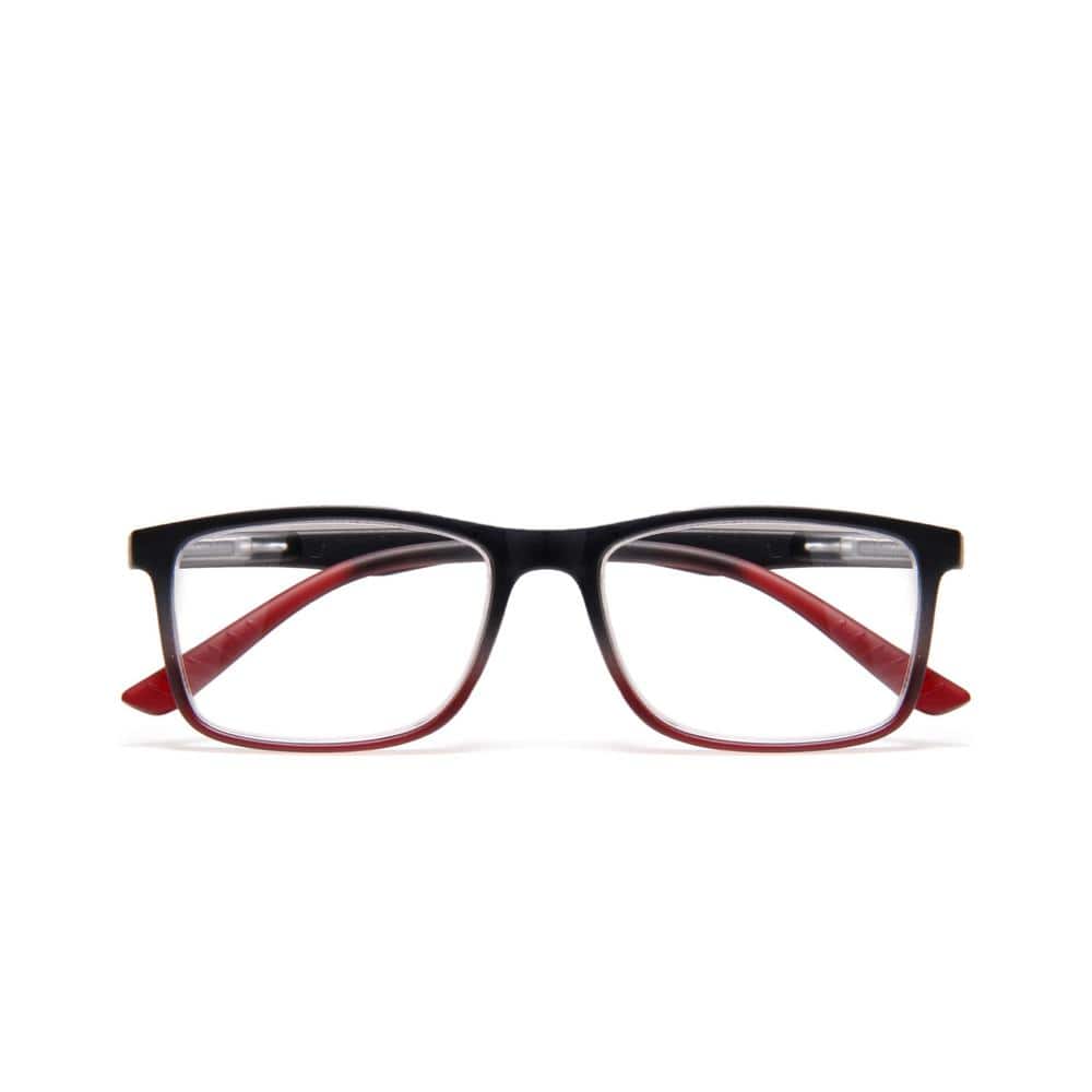 めねが Magnifeye Red Square Ombre 1.25 Reading Glasses 85845-08 - The