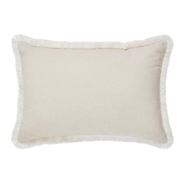 Seasons Crest Yellow Beaded Fringe 14 in. W. x 20 in. Gather Autumn Decorative Throw Pillow